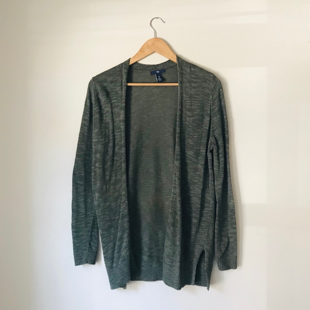 Forest green open cardigan